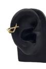 Piercing Fake X Duplo com Micro Zircônias Banhado em Ouro18k