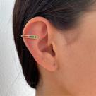 Piercing Falso Banhado a Ouro com Zircônias Coloridas