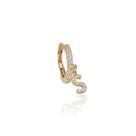 Piercing Falso Pingente de Letra Cravejado e Banho de Ouro