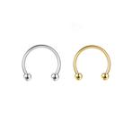 Piercing Ferradura Básica Titânio G23 Ouro PVD CorDouradoTamanho6mm P
