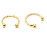 Piercing Ferradura Dourado PVD Aço Cirúrgico 1.2mm