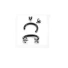 Piercing ferradura tragus septo preto ponto luz zirconia Piercing ferradura tragus septo preto ponto luz zirconia