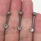 PIERCING GENITAL EM TITÂNIO COM CRISTAL FLAT - 1,6mm
