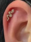 Piercing Hélix Cobra Aço Cirúrgico Pvd Gold Cartilagem