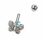 Piercing Helix De Orelha Tragus Aço Com Zirconia