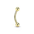Piercing Helix Titanio Curvo Dourado Bananinha Sobrancelha