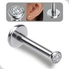 Piercing labret aço inoxidável cinza uso labial e corporal
