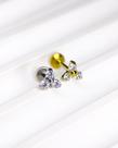 Piercing Labret com Trinity de Zircônias Atria - Titânio Premium para Perfurações Auriculares e Bucais
