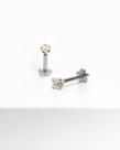 Piercing Labret com Zircônia Solitário 2mm - Ouro 14k - Joia Elegante
