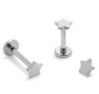 Piercing Labret Estrela Aço Cirúrgico Rosca Interna Piercing Labret Estrela Aço Cirúrgico Rosca Interna