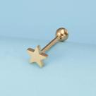 Piercing língua estrela pingente 6mm estilo moda Cor:Dourado