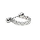 Piercing Meia Argola com 10 pedras Zircônias para Hélix