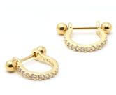 Piercing Meia Argola Zircônias Cravejadas para Hélix