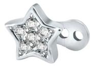 Piercing Microdermal Zirconia Pedra Coração Estrela Cruz Flo