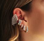 Piercing modelo com strass folheado rodio negro Piercing modelo com strass folheado rodio negro