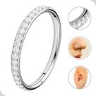 Piercing nariz e orelha articulado prateado 12mm com strass