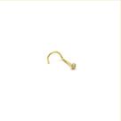 Piercing Nariz Em Ouro 18k Nostril Com Pedra Zircônia 1,50mm Ponto Luz