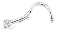 Piercing Nariz Nostril Aço Pedra Zirconia 3mm Pt De Luz