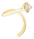 Piercing Nostril De Nariz Ouro 18k 750 Ponto De Luz Zirconia