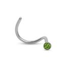 Piercing Nostril para Nariz em Titânio com Zircônias Verde