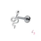 Piercing Orelha Helix Cobra Base Reta Prata 925