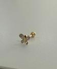 Piercing Orelha Tragus Borboleta Com Zirconia Em Ouro 18k
