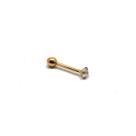 Piercing Ouro 18K Ponto de Luz Zircônia Brilhante 3mm Haste com 8mm 25789 K035