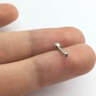 Piercing Ouro Branco 18k Ponto De Luz Pedra Branca Cartilagem Tragus Helix 8mm K031