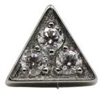 Piercing Para Hélix Triangulo Com Pedra Cristal Em Titânio