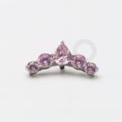 Piercing para orelha Titânio Cluster Gota 5 Pedras