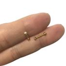 Piercing Ponto De Luz 2mm Haste 6mm Prata 925 Banho Ouro