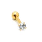 Piercing Ponto de Luz 3mm Dourado PVD com Zircônias