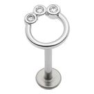 Piercing Prata 925 Cravejada Para Tragus, Helix E Tash Rock