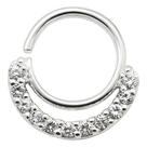 Piercing Prata 925 De Furo Arco Duplo Zircônia Septo