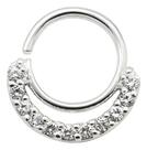 Piercing Prata 925 De Furo Arco Duplo Zircônia Septo