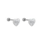 Piercing prata 925 para orelha tragus - helix - Flat - conch