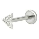 Piercing Prata 925 Seta Cravejada Labret, Helix E Tragus