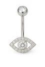 Piercing Prata 925 Umbigo Olho Grego Com Zircônia Hipoalergênico