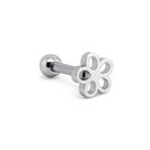 Piercing Reto Cartilagem Flor Aço Cirúrgico