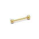 Piercing Reto Microbell 1.2mm em Aço Cirúrgico PVD Dourado