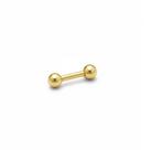 Piercing Reto Microbell 1.2mm em Aço Cirúrgico PVD Dourado