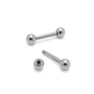 Piercing Reto Microbell 1.2mm em Titânio Natural