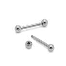 Piercing Reto Microbell 1.2mm em Titânio Natural