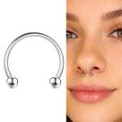 Piercing Septo Aço Cirúrgico 10mm Ferradura 8mm Argola Tragus