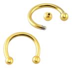 Piercing Septo Dourado Aço Pvd Helix Tragus Orelha 12mm Ouro