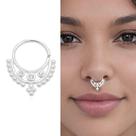 Piercing Septo estilo Indiano Mandala Prata legitíma 925