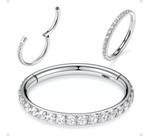 Piercing Titâneo fecho click com pedrinhas em zirconia