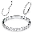 Piercing Titânio Argola Click Cravejada