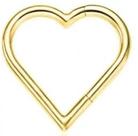 Piercing Titânio Argola Clicker Coração Gold 1.2*8mm