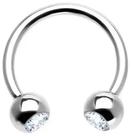 Piercing Titânio Ferradura com Zircônia 1.2*10*3mm